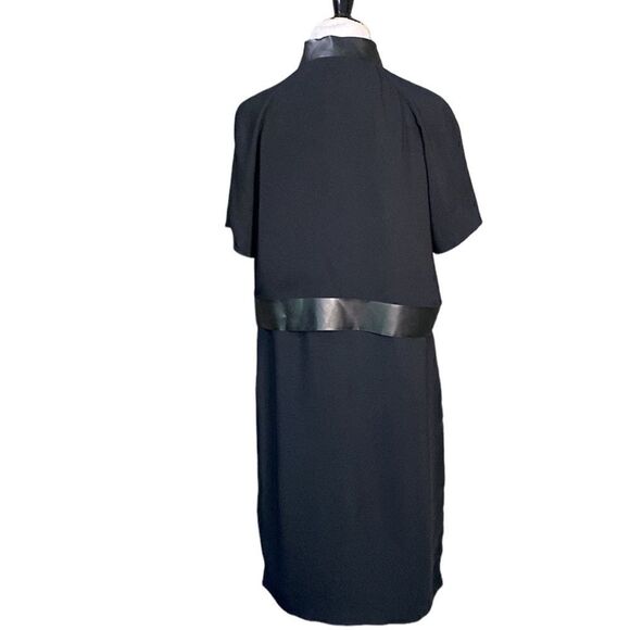 ALEXANDER WANG SHOULDER FLAP DRESS IN BLACK VISCOSE Short Sleeve Mini Length - Picture 9 of 15